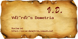 Vörös Demetria névjegykártya